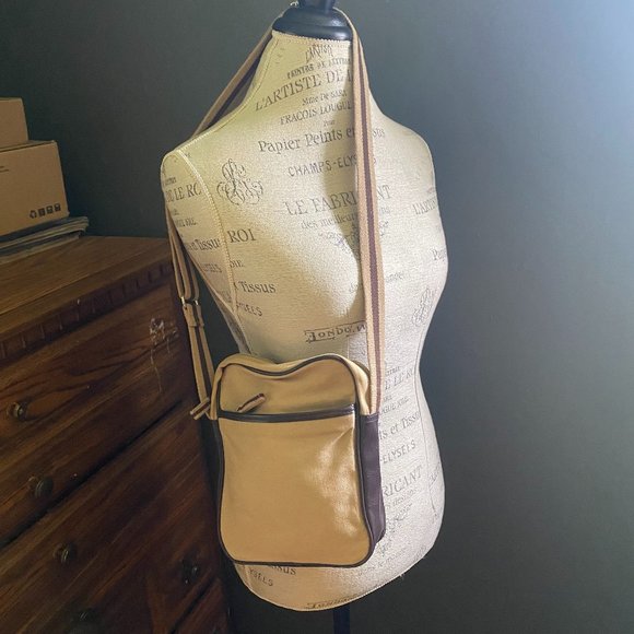 Old Navy tan and brown crossbody messenger bag with adjustable strap - Picture 1 of 9